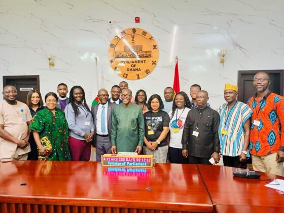 CCLG-Africa presents the Climate Clock to Speaker Bagbin and inducts him as Chief Patron.